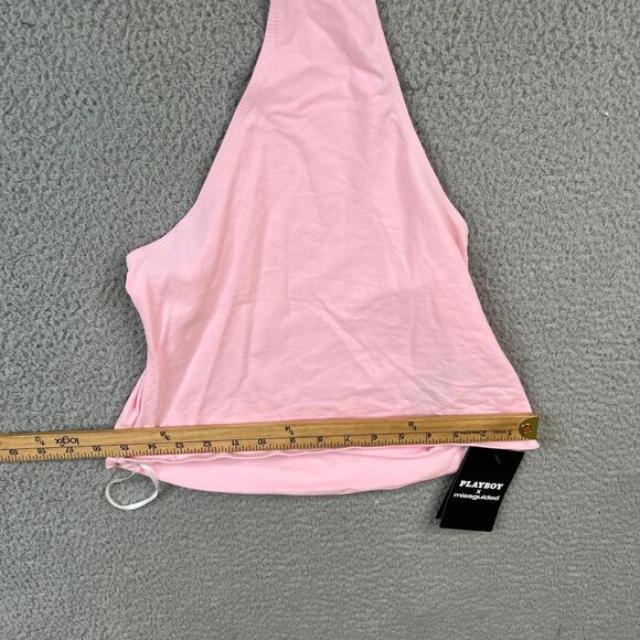 Playboy x Missguided Bodysuit Womens Medium Pink Logo Streetwear - Picture 11 of 13